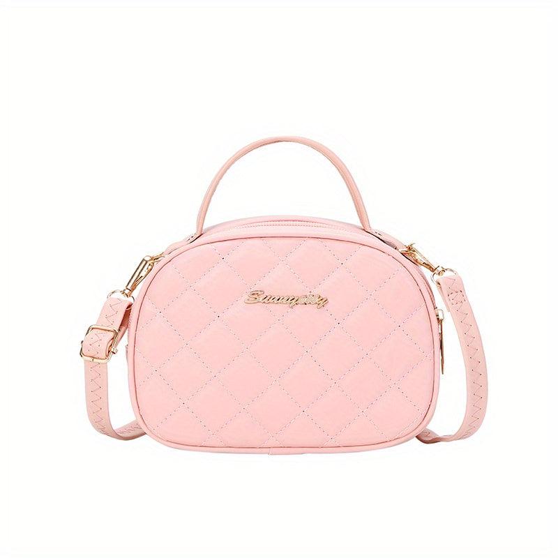 Argyle Quilted Crossbody Bag with Zipper
