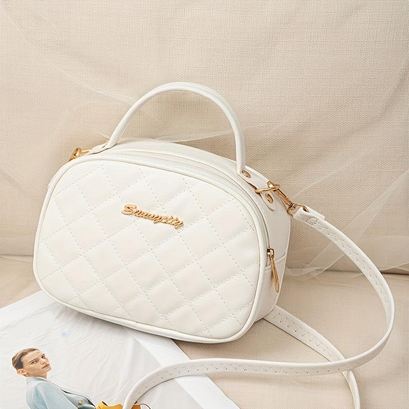 Argyle Quilted Crossbody Bag with Zipper