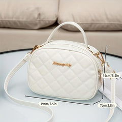 Argyle Quilted Crossbody Bag with Zipper