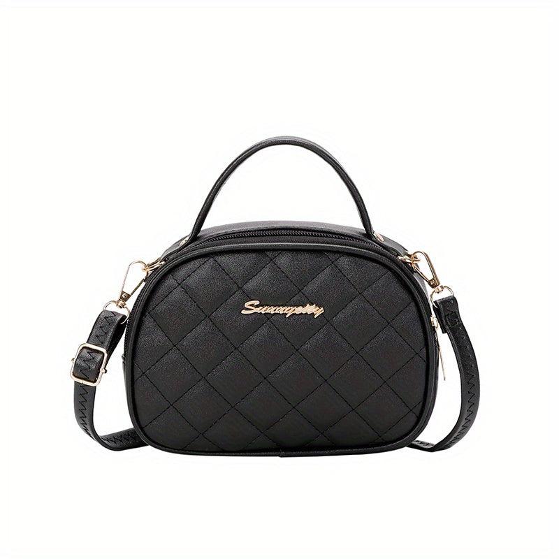 Argyle Quilted Crossbody Bag with Zipper