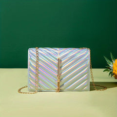 Mini Tassel Flap Metal Chain Crossbody Bag PU Leather Textured Bag Purse