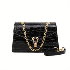 Crocodile Pattern Crossbody Bag Chain Shoulder Bag