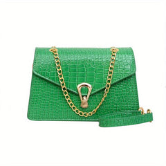 Crocodile Pattern Crossbody Bag Chain Shoulder Bag