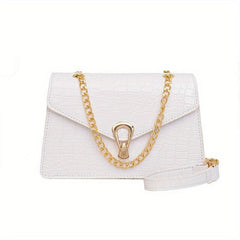 Crocodile Pattern Crossbody Bag Chain Shoulder Bag