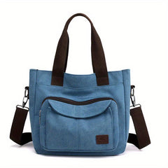 Canvas Large Capacity Zip Shoulder Bag