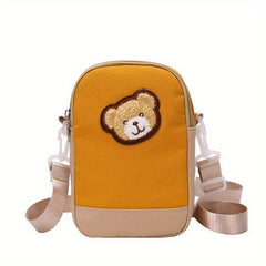 Plush Bear Decor Crossbody Bag Soft Cell Phone Bag