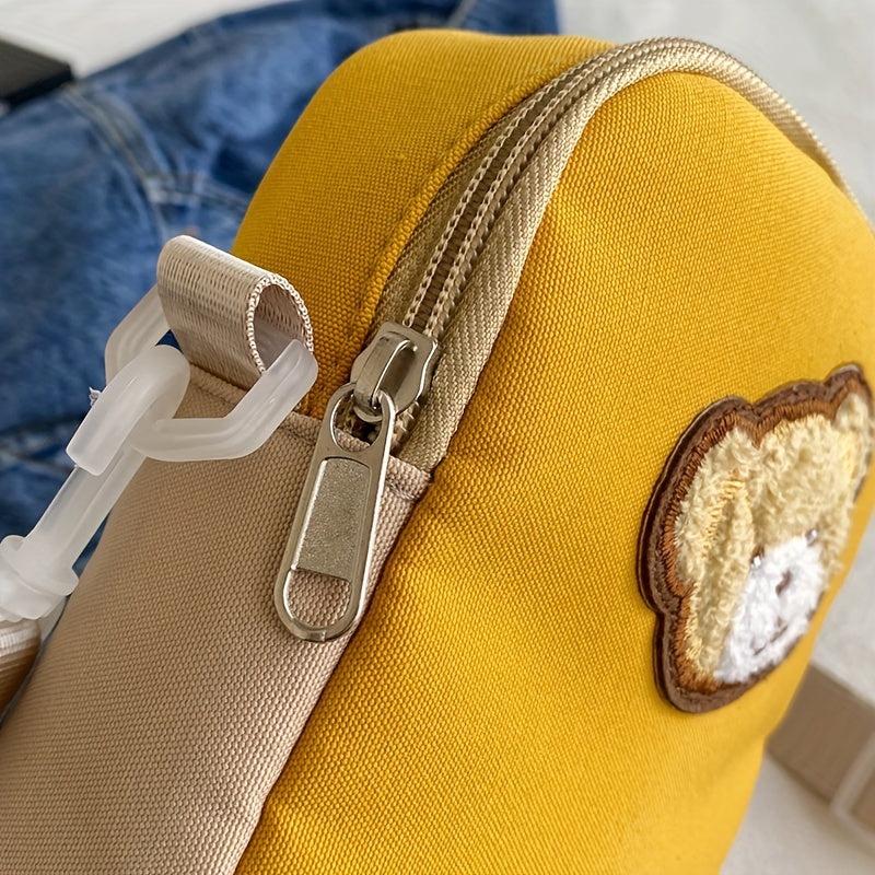 Plush Bear Decor Crossbody Bag Soft Cell Phone Bag