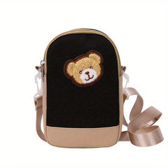 Plush Bear Decor Crossbody Bag Soft Cell Phone Bag
