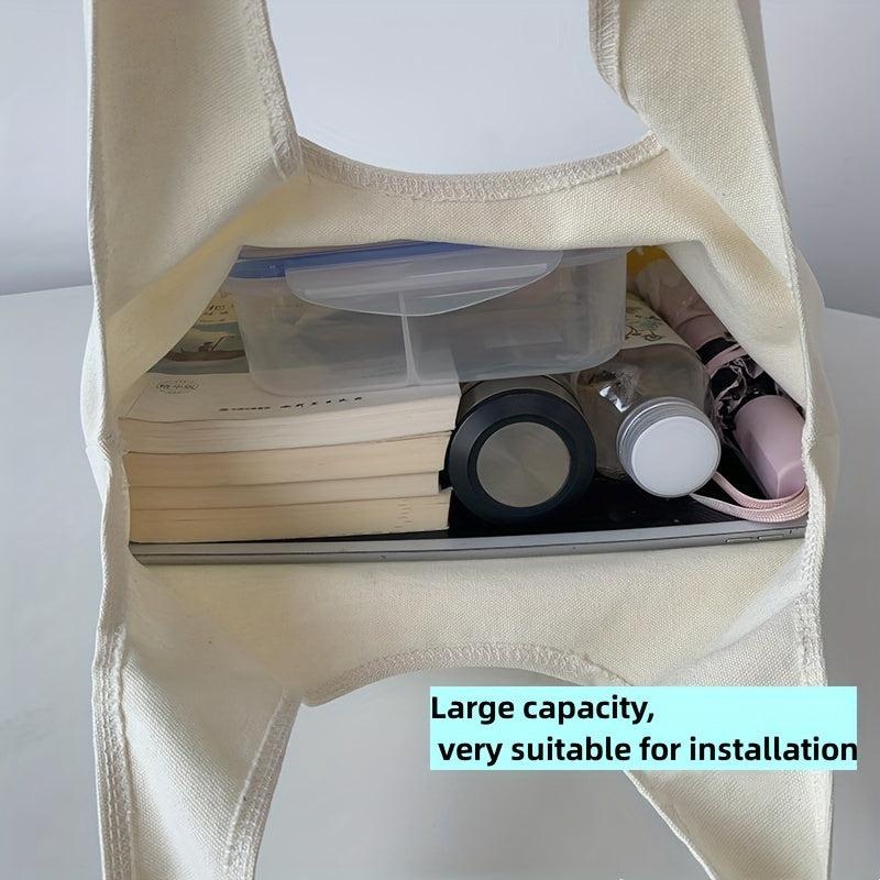 Large Capacity Flower Shoulder Bag Canvas Hobo Bag Women's Versatile Casual Hand