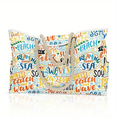 All Over Pattern Tote Shoulder Bag Lightweight Beach Storage Bag