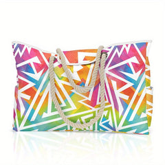 All Over Pattern Tote Shoulder Bag Lightweight Beach Storage Bag
