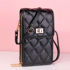 Quilted Detail Shoulder Bag with Coin Purse