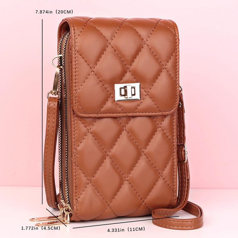 Quilted Detail Shoulder Bag with Coin Purse