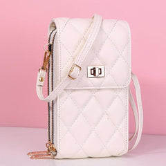 Quilted Detail Shoulder Bag with Coin Purse