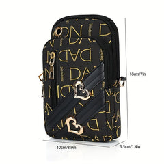 Vintage Pattern Shoulder Bag Classic Zipper Phone Bag