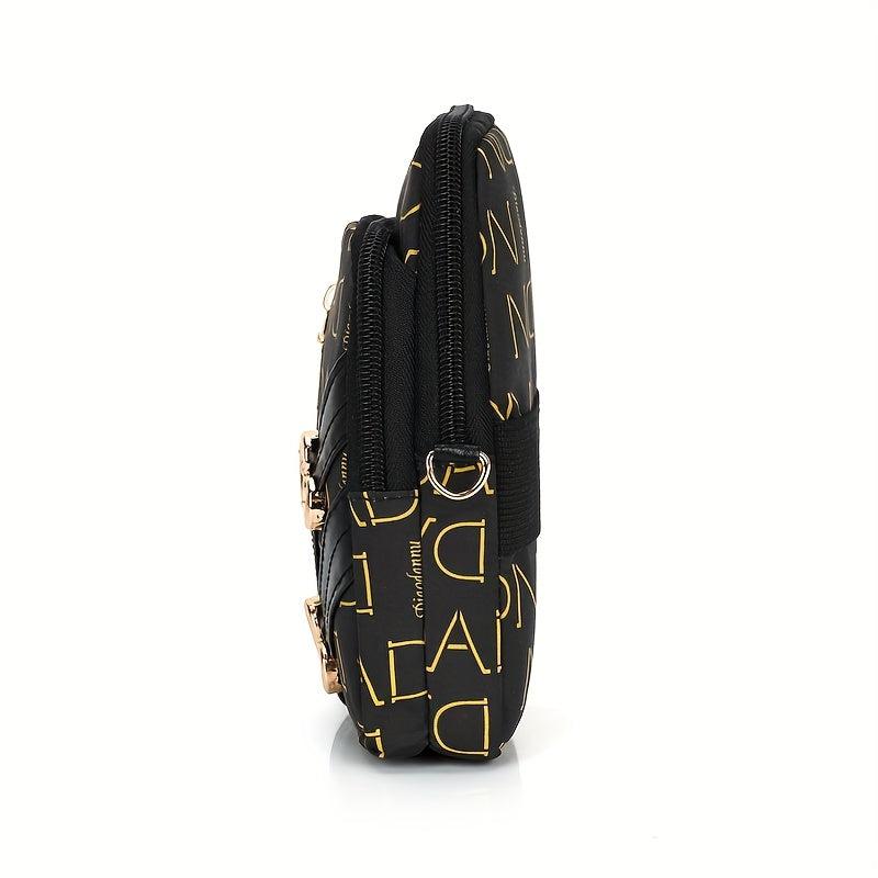 Vintage Pattern Shoulder Bag Classic Zipper Phone Bag