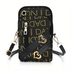 Vintage Pattern Shoulder Bag Classic Zipper Phone Bag