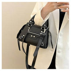 Y2K Hot Girls Motorcycle Handbags Studded Decor Crossbody Bag