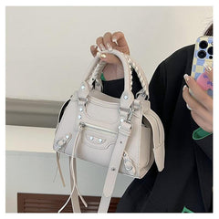 Y2K Hot Girls Motorcycle Handbags Studded Decor Crossbody Bag