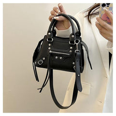 Y2K Hot Girls Motorcycle Handbags Studded Decor Crossbody Bag