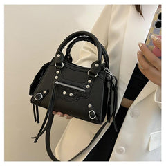 Y2K Hot Girls Motorcycle Handbags Studded Decor Crossbody Bag