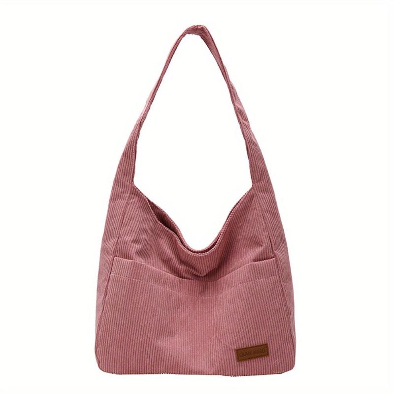 Large Capacity Corduroy Tote Bag Shoulder Shopping Underarm Bag