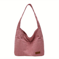 Large Capacity Corduroy Tote Bag Shoulder Shopping Underarm Bag