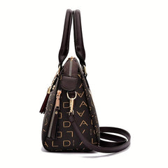 Pattern Tassel Cat Pendant Shoulder Bag Top Handle Crossbody Bag
