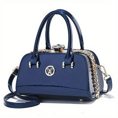 Rhinestone Decor Shoulder Bag PU Leather Crossbody Bag