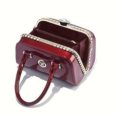 Rhinestone Decor Shoulder Bag PU Leather Crossbody Bag