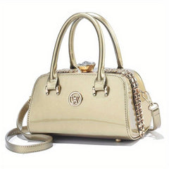 Rhinestone Decor Shoulder Bag PU Leather Crossbody Bag