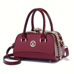 Rhinestone Decor Shoulder Bag PU Leather Crossbody Bag