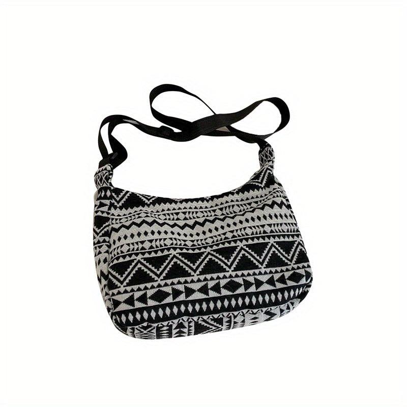 Ethnic Geometric Pattern Shoulder Bag Large Capacity Crossbody Bag