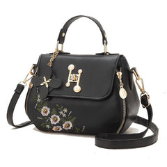 Floral Embroidery Crossbody Bag Women's Top Handle Flap Purse
