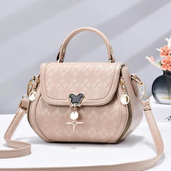 Plaid Pattern Top Handle Shoulder Bag Flap Crossbody Bag