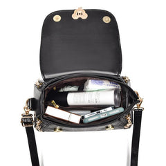 Plaid Pattern Top Handle Shoulder Bag Flap Crossbody Bag