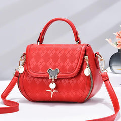 Plaid Pattern Top Handle Shoulder Bag Flap Crossbody Bag