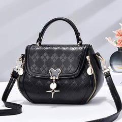 Plaid Pattern Top Handle Shoulder Bag Flap Crossbody Bag