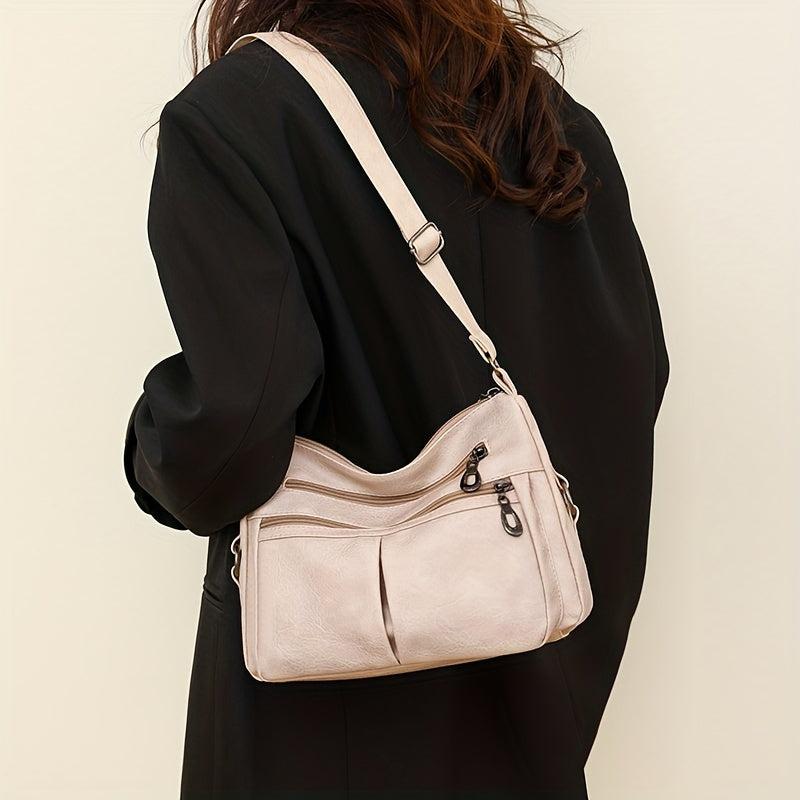 Vintage Style Shoulder Bag for Women, Vegan Leather Crossbody Purse