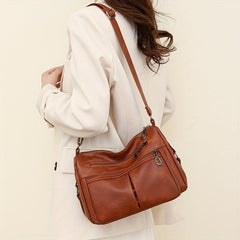 Vintage Style Shoulder Bag for Women, Vegan Leather Crossbody Purse
