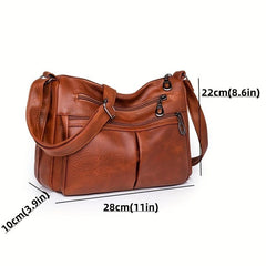 Vintage Style Shoulder Bag for Women, Vegan Leather Crossbody Purse
