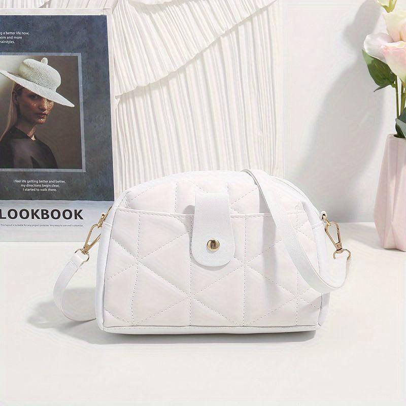 Minimalist Quilted Detail Shoulder Bag All Match Stylish Crossbody Bag