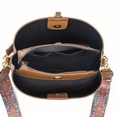 Vintage Plaid Pattern Storage Bucket Bag Classic Shoulder Bag