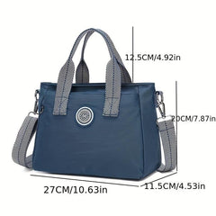 Letter Patch Decor Tote Bag Casual Nylon Crossbody Bag