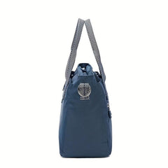 Letter Patch Decor Tote Bag Casual Nylon Crossbody Bag