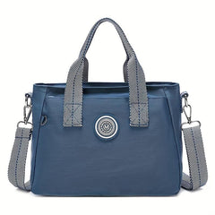 Letter Patch Decor Tote Bag Casual Nylon Crossbody Bag