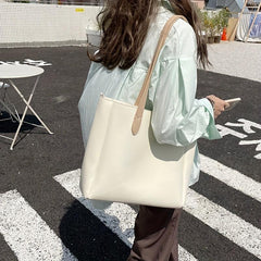 Women's Contrast Shoulder Tote Bag Large Capacity Crossbody Bag