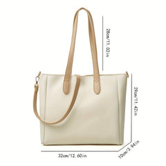 Women's Contrast Shoulder Tote Bag Large Capacity Crossbody Bag