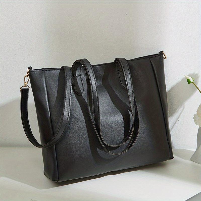 Women's Contrast Shoulder Tote Bag Large Capacity Crossbody Bag
