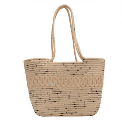 Hollow Out Straw Bag Large Capacity Shoulder Bag for Beach & Shopping